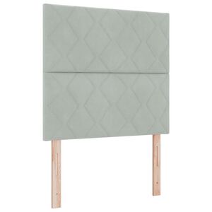 vidaXL LED Box Spring Krevet Svijetlo siva 90 x 190 cm Bar&scaron;un