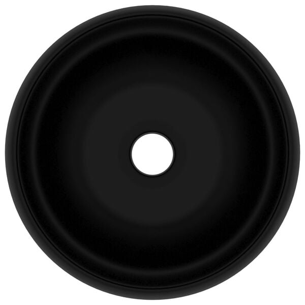 vidaXL Luksuzni okrugli umivaonik mat crni 40 x 15 cm keramički