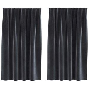 vidaXL Zavjese za zamračivanje 2 pcs Tamno siva 140 x 140 cm Bar&scaron;un