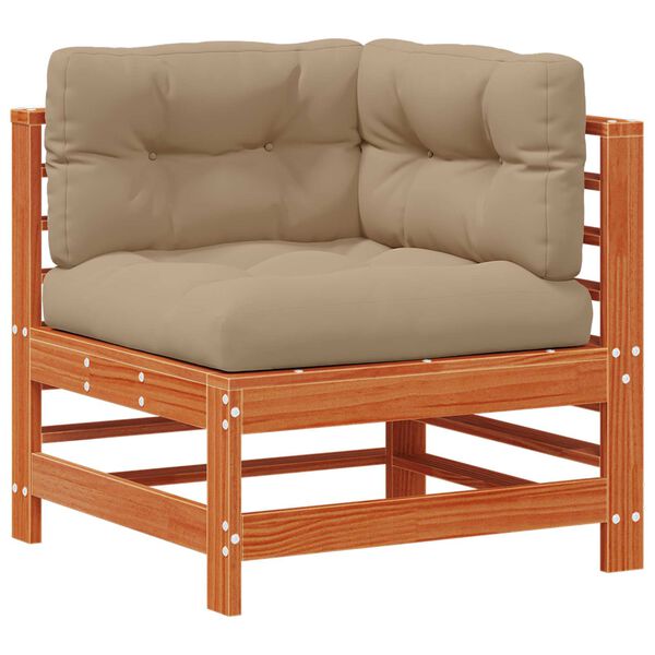 vidaXL Set lounge namje&scaron;taja za vrt 7 pcs Vosak Smeđa Masivna borovina