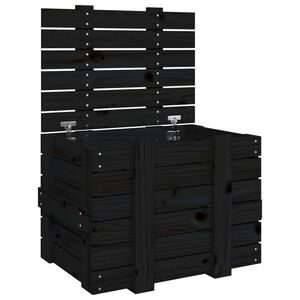 vidaXL Kutija za pohranu crna 58 x 40,5 x 42 cm od masivne borovine