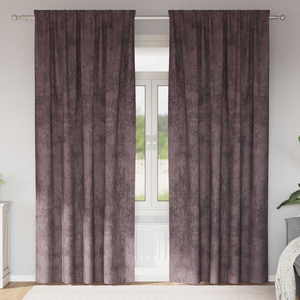 vidaXL Bar&scaron;unaste zavjese sa zavjesama 2 pcs Smeđa 260 x 140 cm Bar&scaron;un