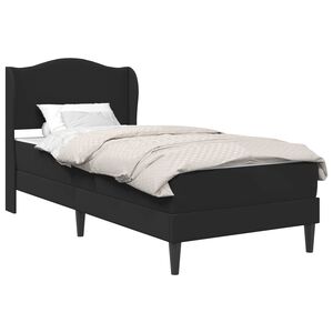 vidaXL Krevetna konstrukcija Crna 90 x 190 cm Umjetna koža