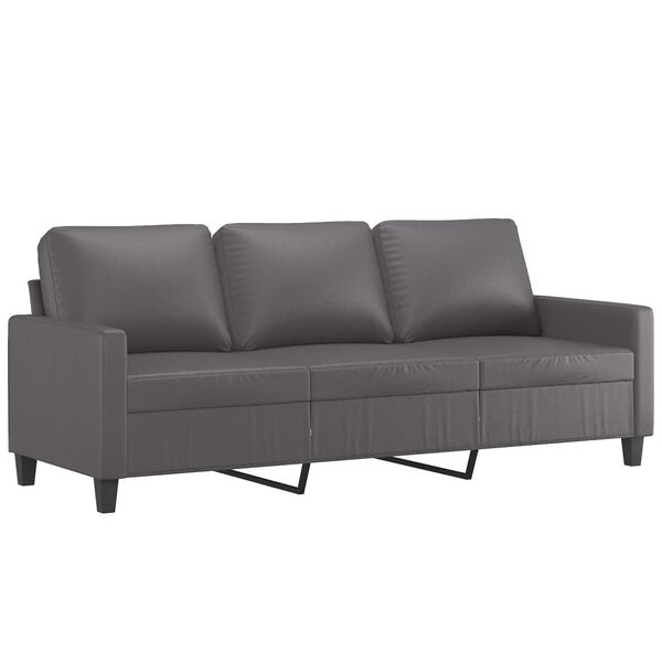 vidaXL 2-dijelni set sofa s jastucima sivi od umjetne kože