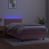 vidaXL Krevet box spring s madracem LED ružičasti 100x200cm bar&scaron;unasti