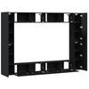 vidaXL Set TV komoda Zidne 8 pcs Crni hrast 100 x 30 x 30 cm
