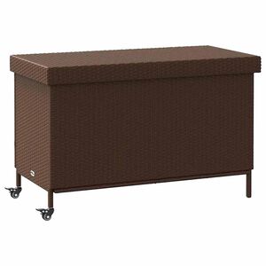 vidaXL Vrtna kutija za pohranu s kotačima smeđa 110x55x73 cm poliratan