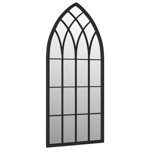 vidaXL Vrtno ogledalo crno 100 x 45 cm željezno za vanjsku upotrebu