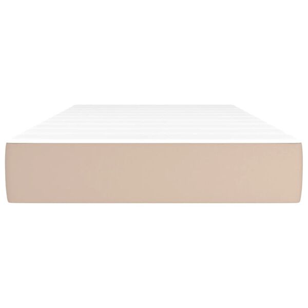 vidaXL Madrac s oprugama srednje tvrdoće boja cappuccina 100x200x20 cm od umjetne kože
