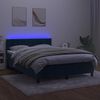 vidaXL Krevet box spring s madracem LED tamnoplavi 140x200 cm bar&scaron;un