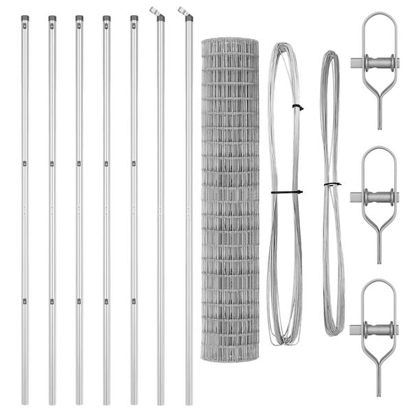 vidaXL Ograda s postovima Srebrno 1,6 x 10 m Čelik i PVC