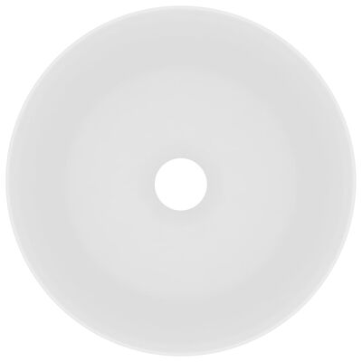 vidaXL Luksuzni okrugli umivaonik mat bijeli 40 x 15 cm keramički