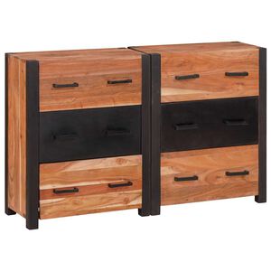 vidaXL Kreveta 3 kom. Smeđa 110 x 30 x 75 cm Čvrsto drvo akacije