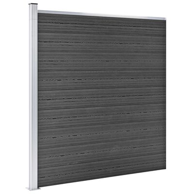 vidaXL Set panela za ogradu WPC 1737 x 186 cm crni