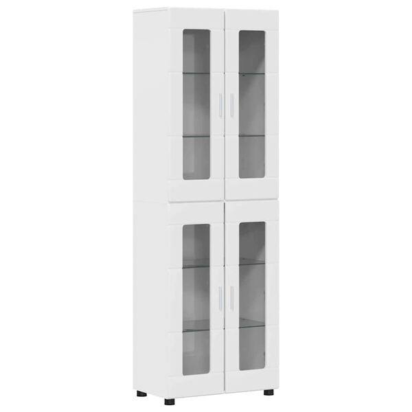 vidaXL Highboard s policom FLORIN Visoki sjaj bijela 60 x 35 x 182 cm