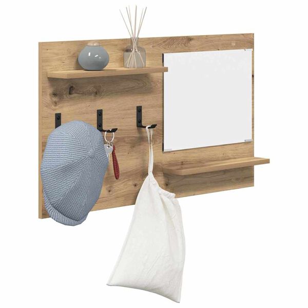 vidaXL Vješalica za kapute na zidu Umjetnički hrast 90 x 10 x 50 cm