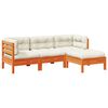 vidaXL 4-dijelni set vrtnih sofa s jastucima vo&scaron;tano smeđi od borovine
