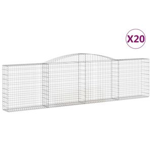 vidaXL Lučne gabionske ko&scaron;are 20kom 400x30x100/120cm pocinčano željezo