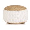 vidaXL Tkani/pleteni tabure od jute i pamuka 50 x 35 cm bijeli