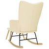 vidaXL Stolica za ljuljanje od tkanine s tabureom krem