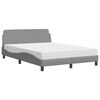 vidaXL Krevet s madracem Dover svjetlosivi 120 x 200 cm od tkanine