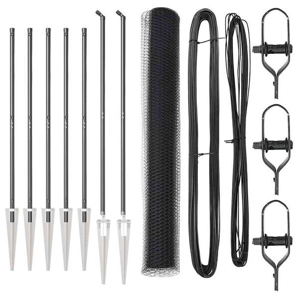 vidaXL Stup za ogradu Siva 10 x 1,2 m (mreža 13 mm) Čelik i PVC