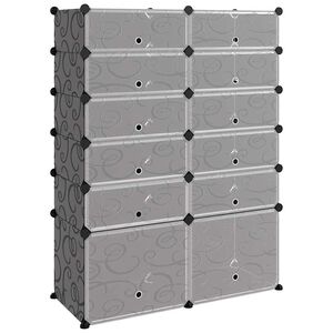 vidaXL Stalak za cipele crni 94 x 37 x 125 cm PP