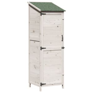 vidaXL Vrtna &Scaron;upa Bijela 59,5 x 56 x 176,5 cm Čvrsto drvo jele