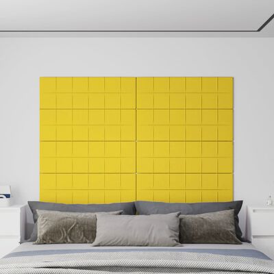 vidaXL Zidne ploče od tkanine 12 kom svjetložute 90x30 cm 3,24 m²