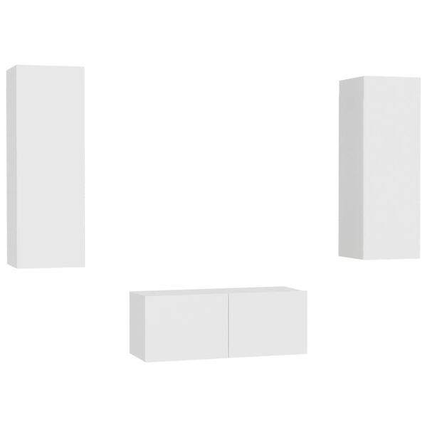 vidaXL 3-dijelni set TV ormarića bijeli od konstruiranog drva