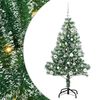 vidaXL Umjetno Božićno Drvo s Snježnim Flokom i LED Svjetlom 150 cm
