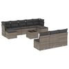 vidaXL 11-dijelni set vrtnih sofa od poliratana s jastucima sivi