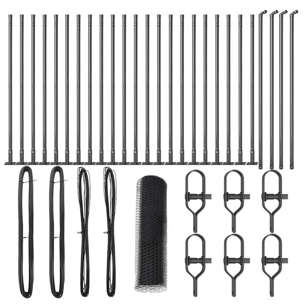 vidaXL Stup za ogradu Siva 50 x 0,4 m (25 mm mreža) Čelik i PVC