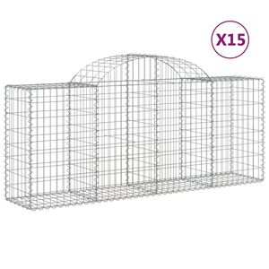 vidaXL Lučne gabionske ko&scaron;are 15 kom 200x50x80/100cm pocinčano željezo