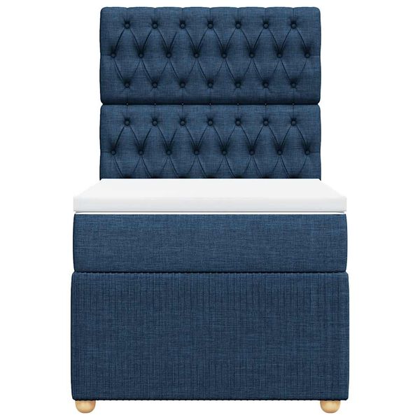 vidaXL Krevet s oprugama i madracem plavi 100 x 200 cm od tkanine