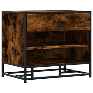 vidaXL Klupa za cipele dimljeni hrast konstruirano drvo i metal