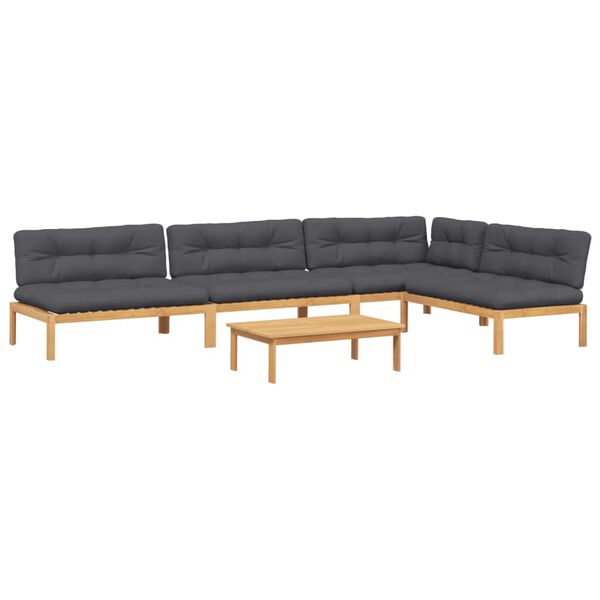 vidaXL 5-dijelna set vrtnih sofa od paleta s jastucima od drva bagrema