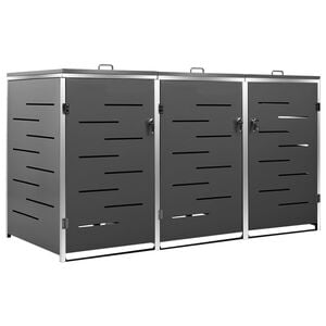 vidaXL Spremi&scaron;te za tri kante za smeće 207 x 77,5 x 115 cm čelično