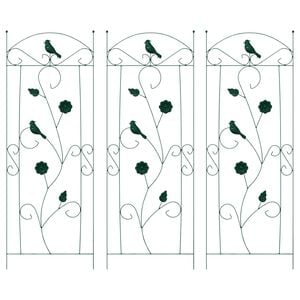 vidaXL Vrtna Ograda 3 pcs Zelena 112 x 40 cm Čelik