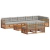 vidaXL Set vanjskih sofa s jastukom 9 pcs Prirodna i svijetlo siva