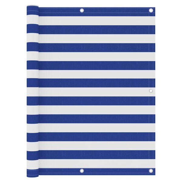 vidaXL Balkonski zastor bijelo-plavi 120 x 500 cm od tkanine Oxford