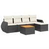 vidaXL 6-dijelni set vrtnih sofa s jastucima crni od poliratana