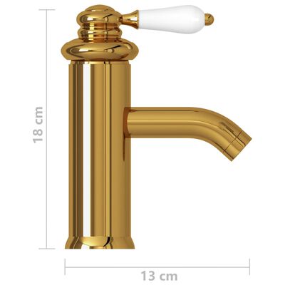 vidaXL Kupaonska slavina za umivaonik zlatna 130 x 180 mm