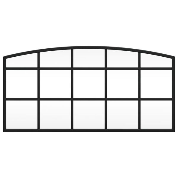 vidaXL Zidno ogledalo crno 60 x 30 cm lučno željezno