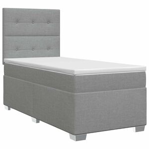 vidaXL Boxspring krevet s madracem Svjetlosiva 80 x 200 cm Tkanina
