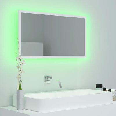 vidaXL LED kupaonsko ogledalo bijelo 80 x 8,5 x 37 cm akrilno
