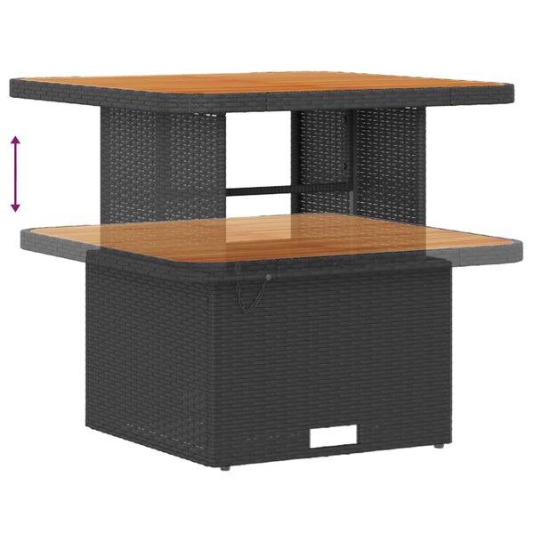 vidaXL Sjedeća garnitura za vrt 9 pcs Crna poliratan