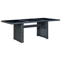vidaXL Vrtni stol tamnosivi od poliratana i kaljenog stakla