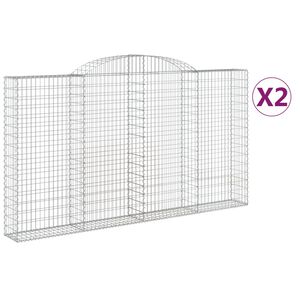 vidaXL Lučne gabionske ko&scaron;are 2 kom 300x30x160/180cm pocinčano željezo