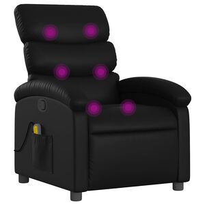 vidaXL Masažna fotelja za odmor, crna, umjetna koža